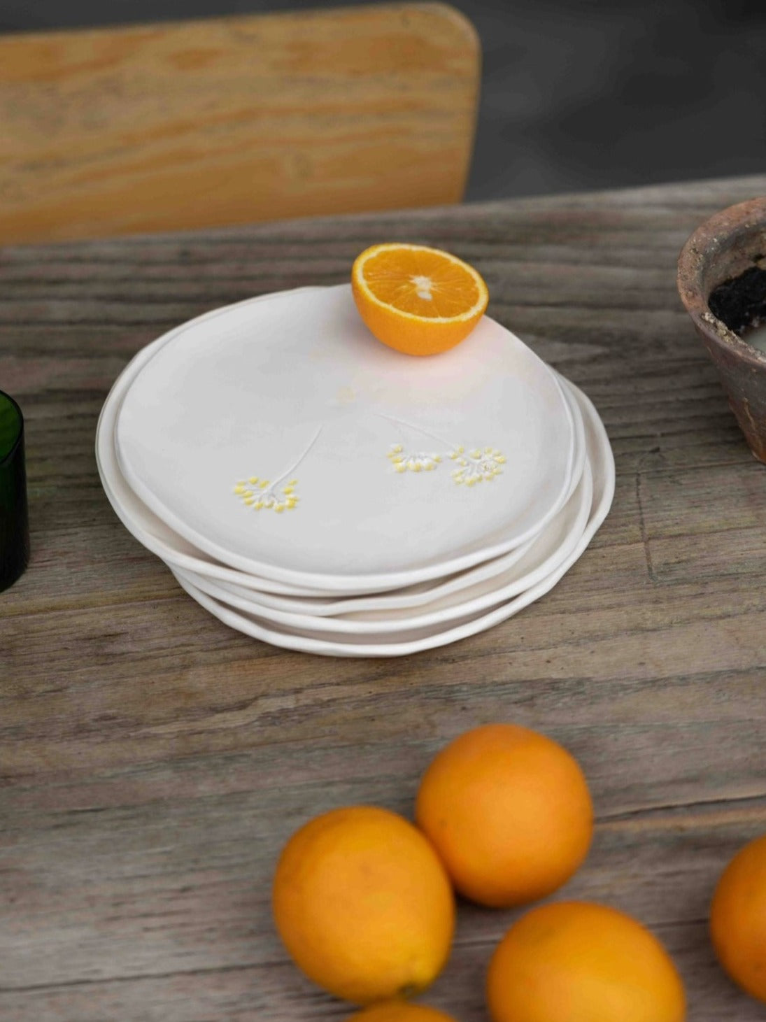 Assiettes impression végétale