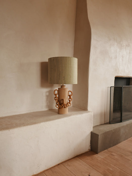 Lampe Roca (tissu lamé vert)