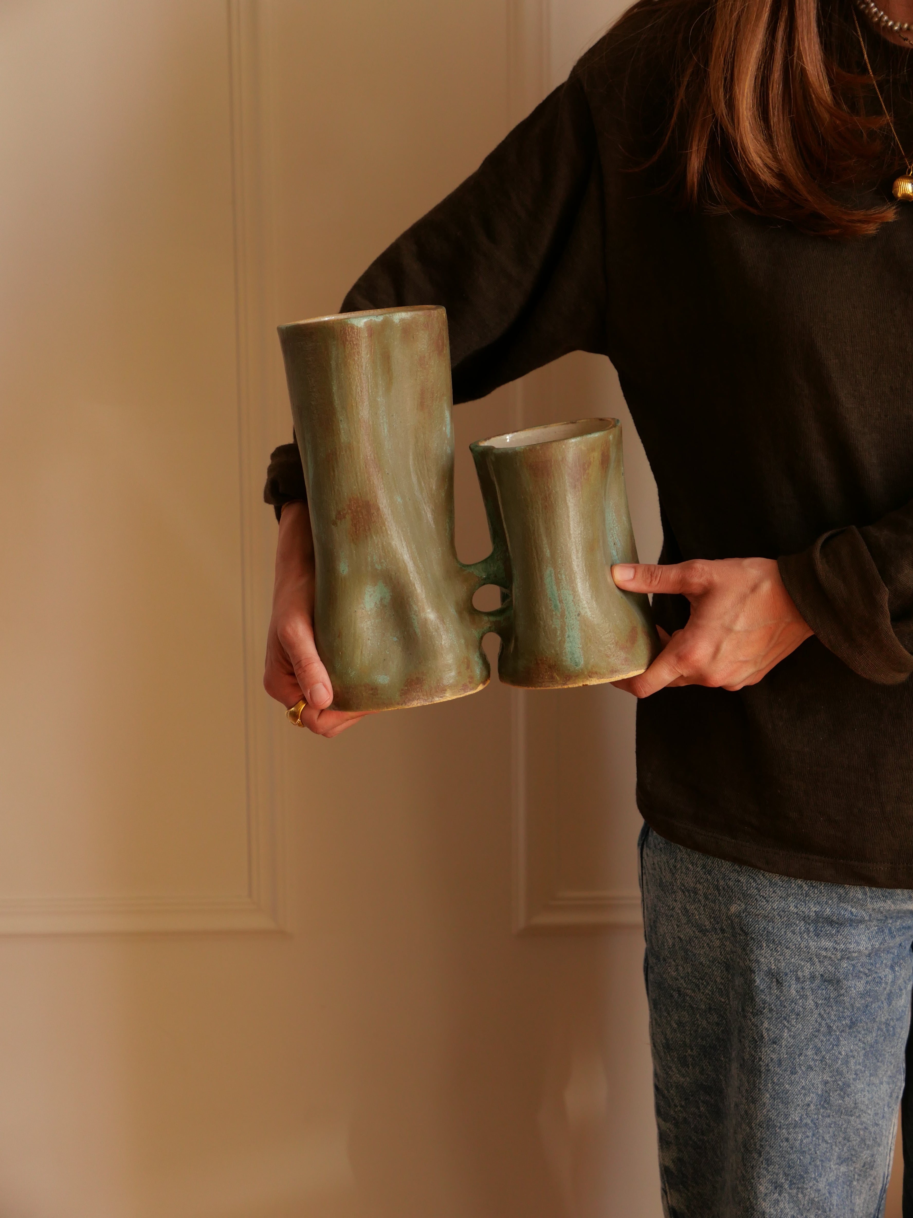 Les amoureux (émail malachite)