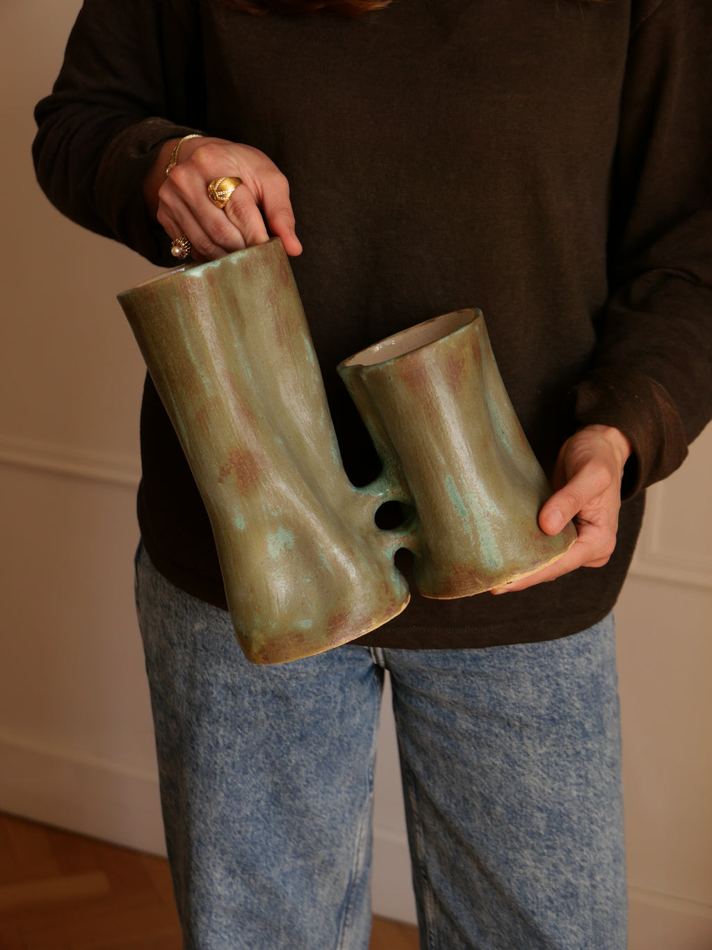 Les amoureux (émail malachite)