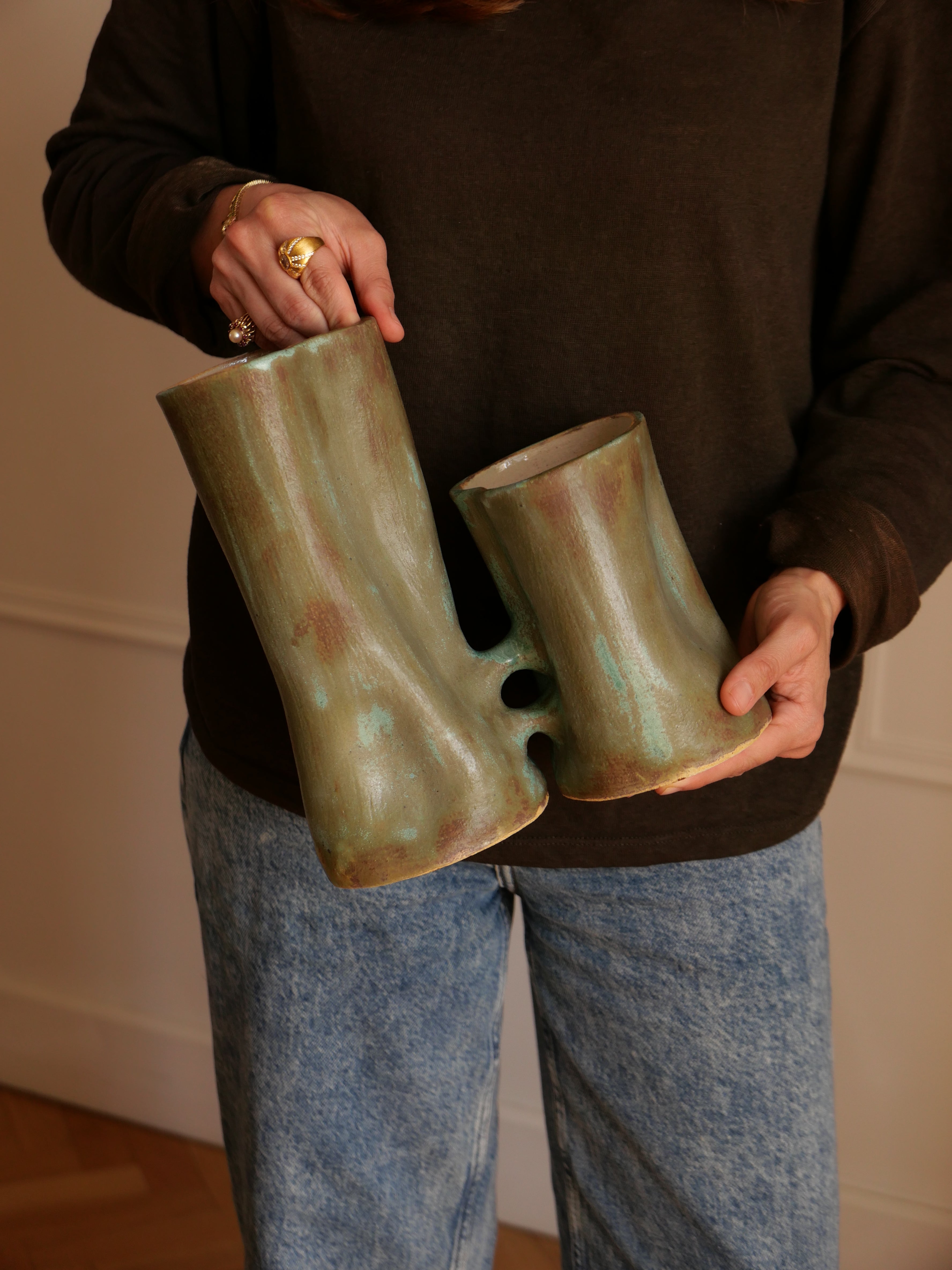 Les amoureux (émail malachite)