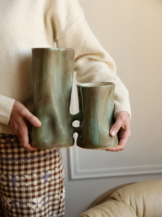 LES AMOUREUX (émail malachite)