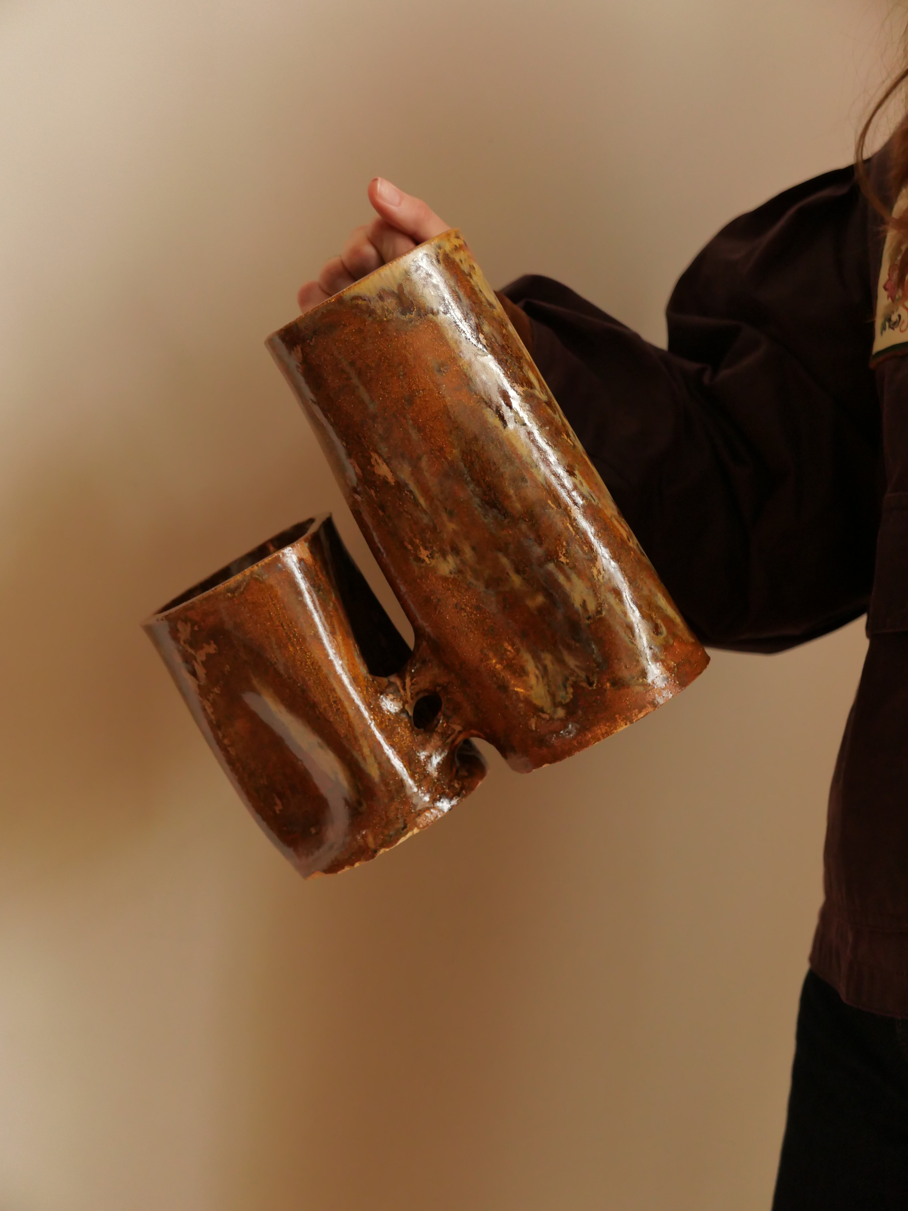 Les amoureux (émail chocolat avec effet)