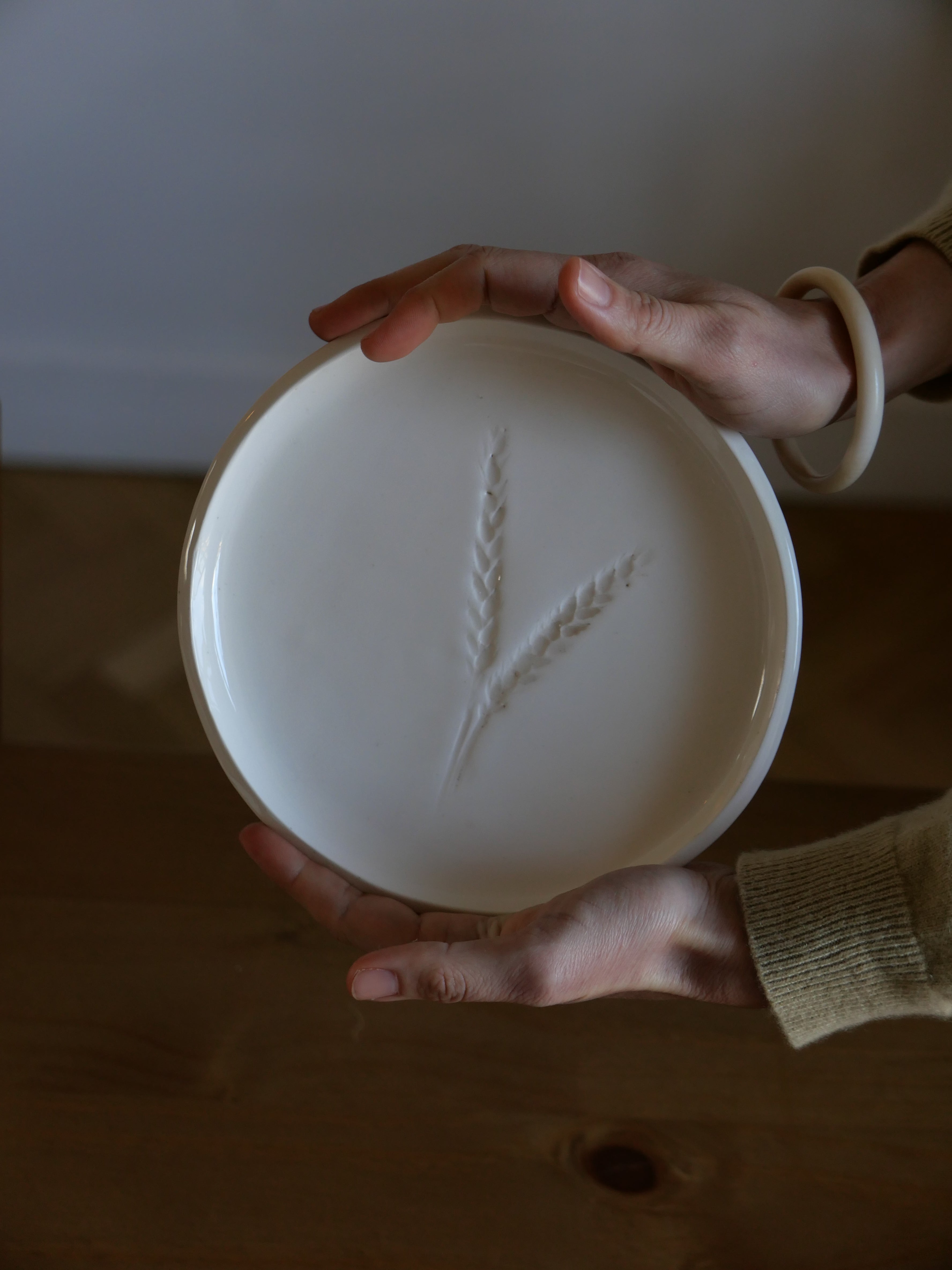 Assiettes à dessert impression végétale, sur commande