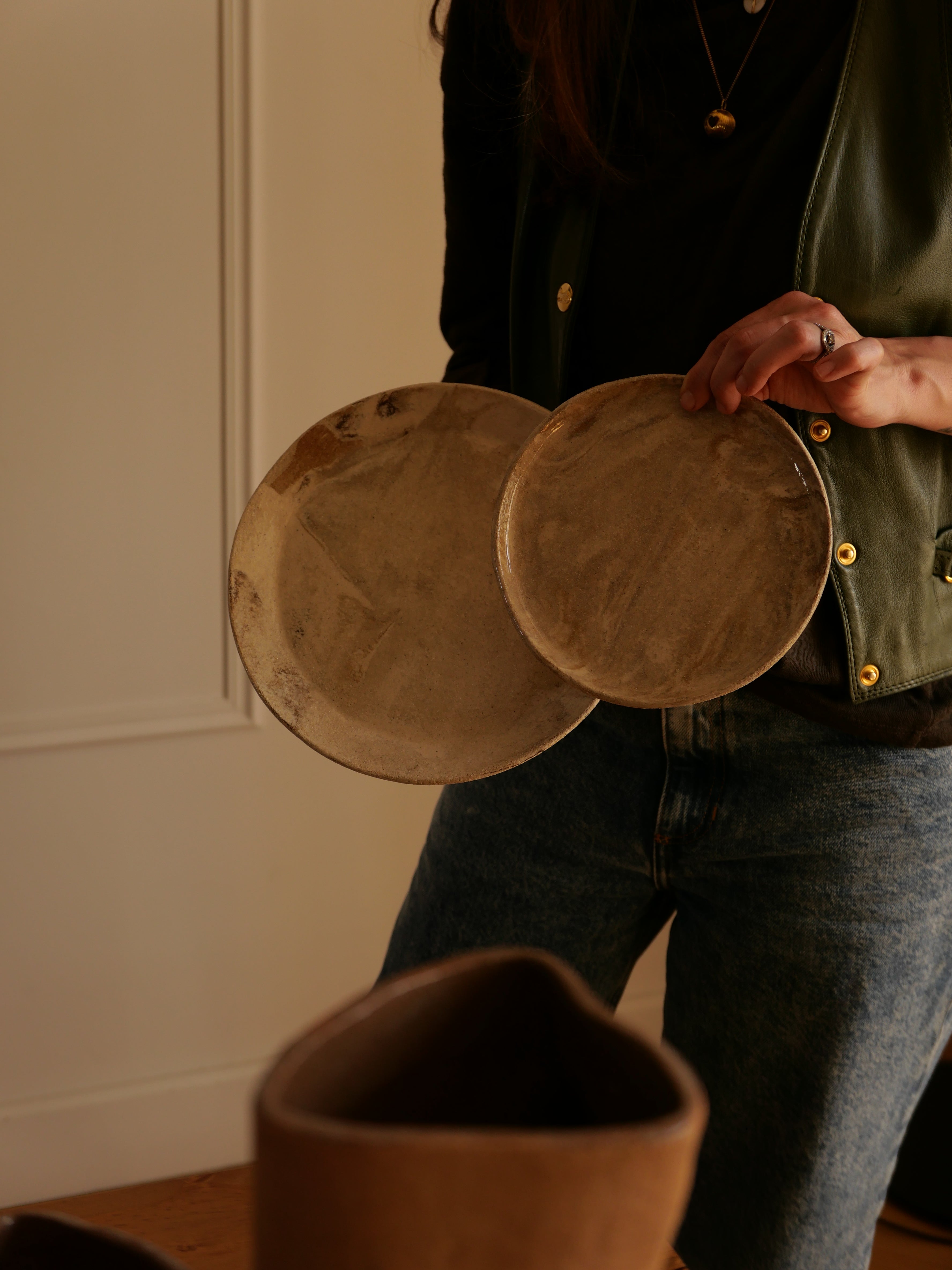 TERRA - lot de 2 assiettes à dessert, sur commande