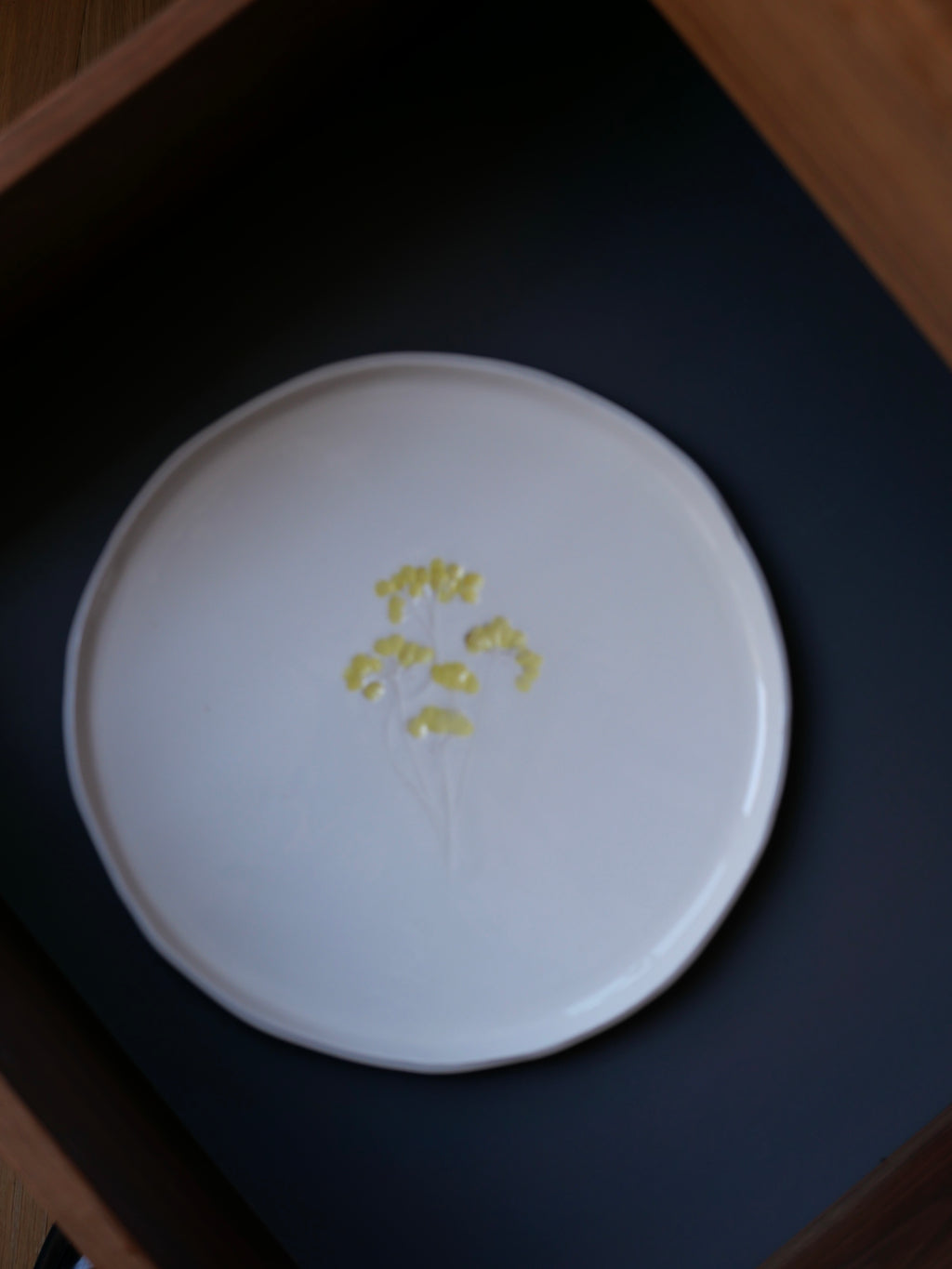 Grandes assiettes à impression végétale - sur commande