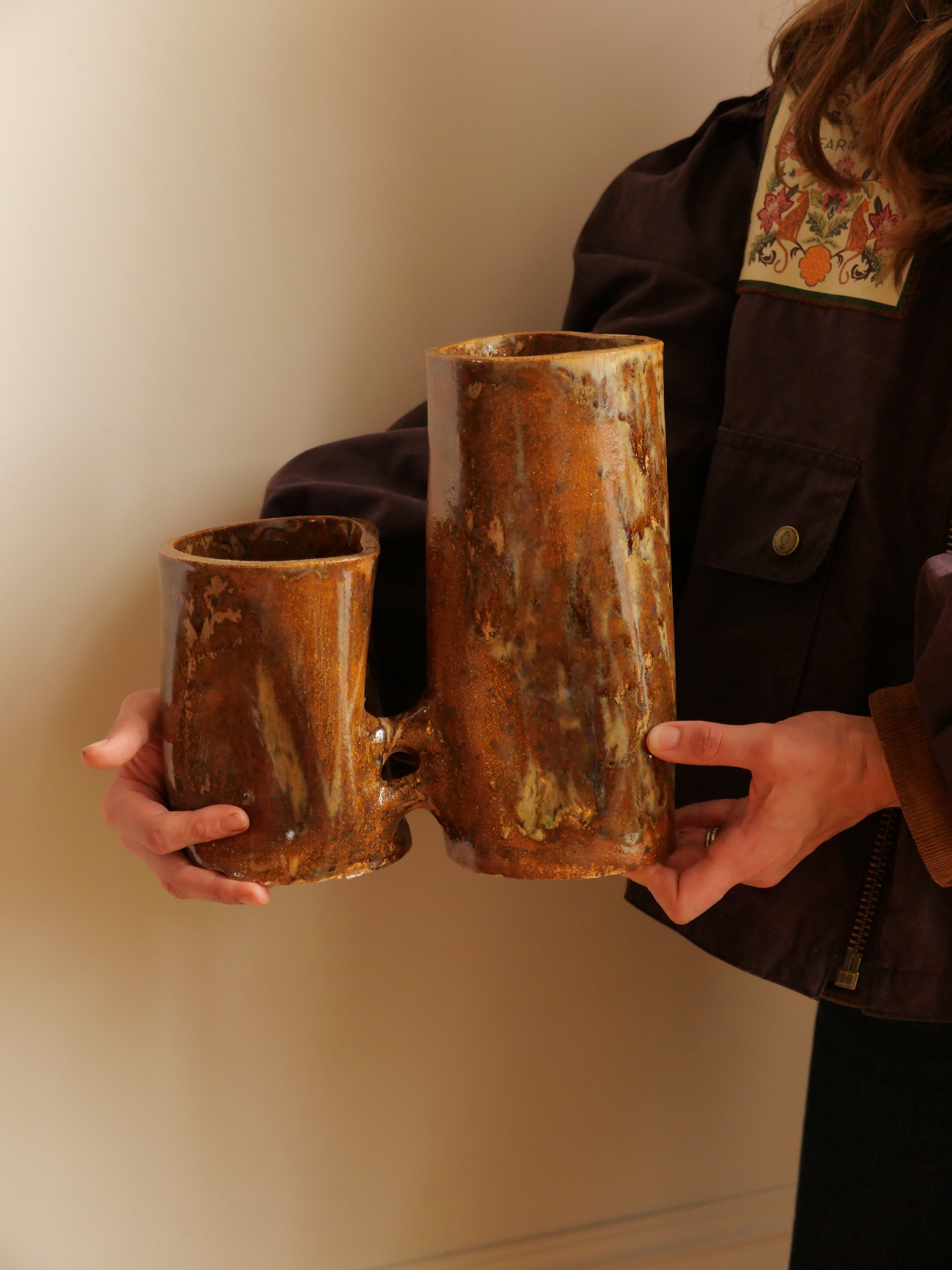 Les amoureux (émail chocolat avec effet)