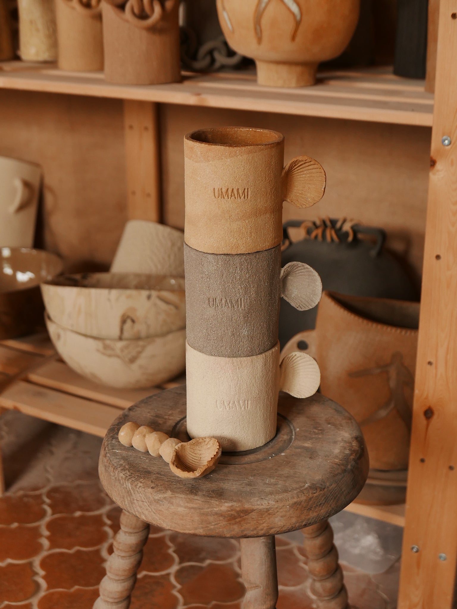 Lot de 3 tasses coquillages - non reconduit