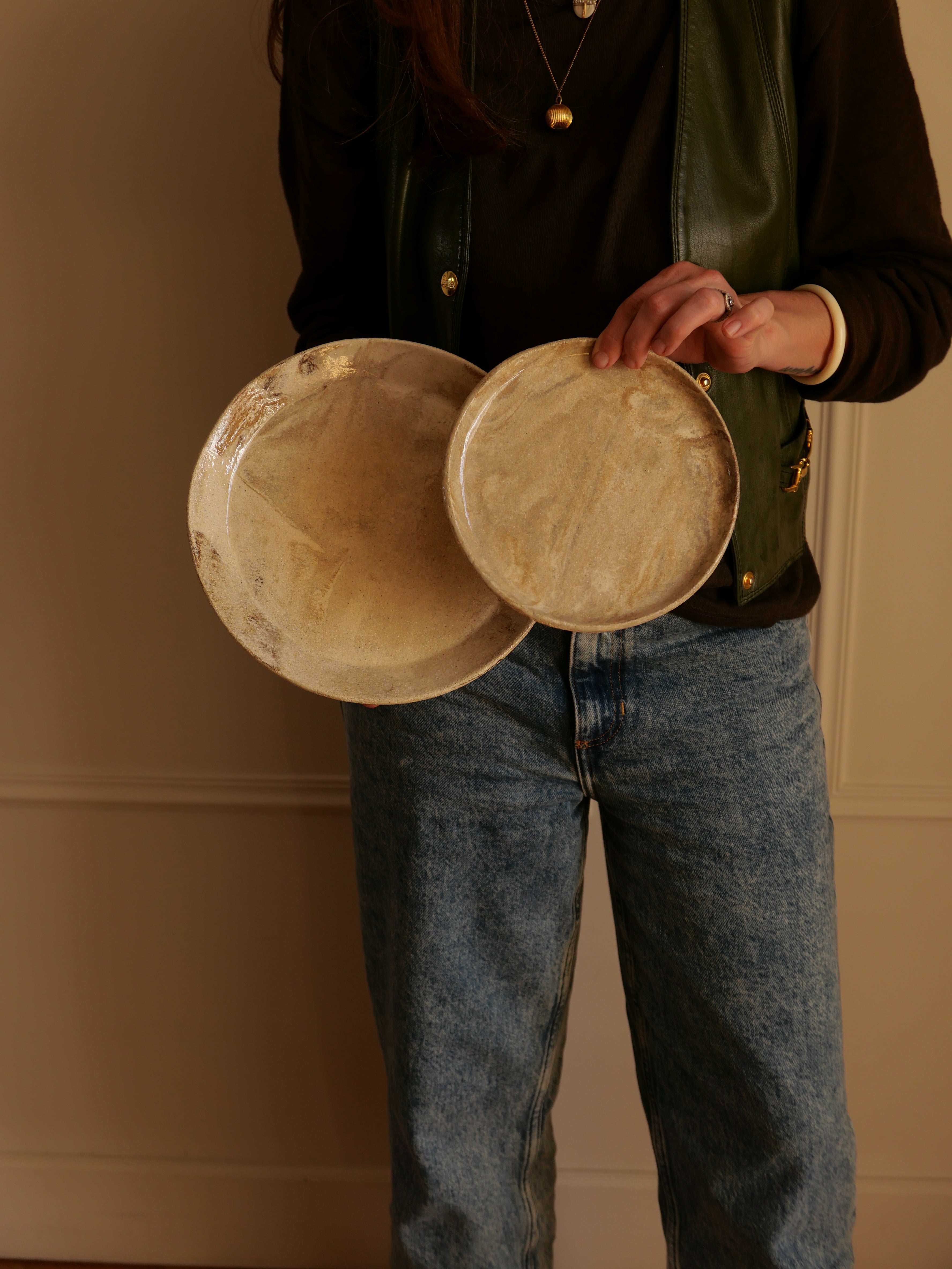 TERRA - lot de 2 assiettes tailles moyennes, sur commande