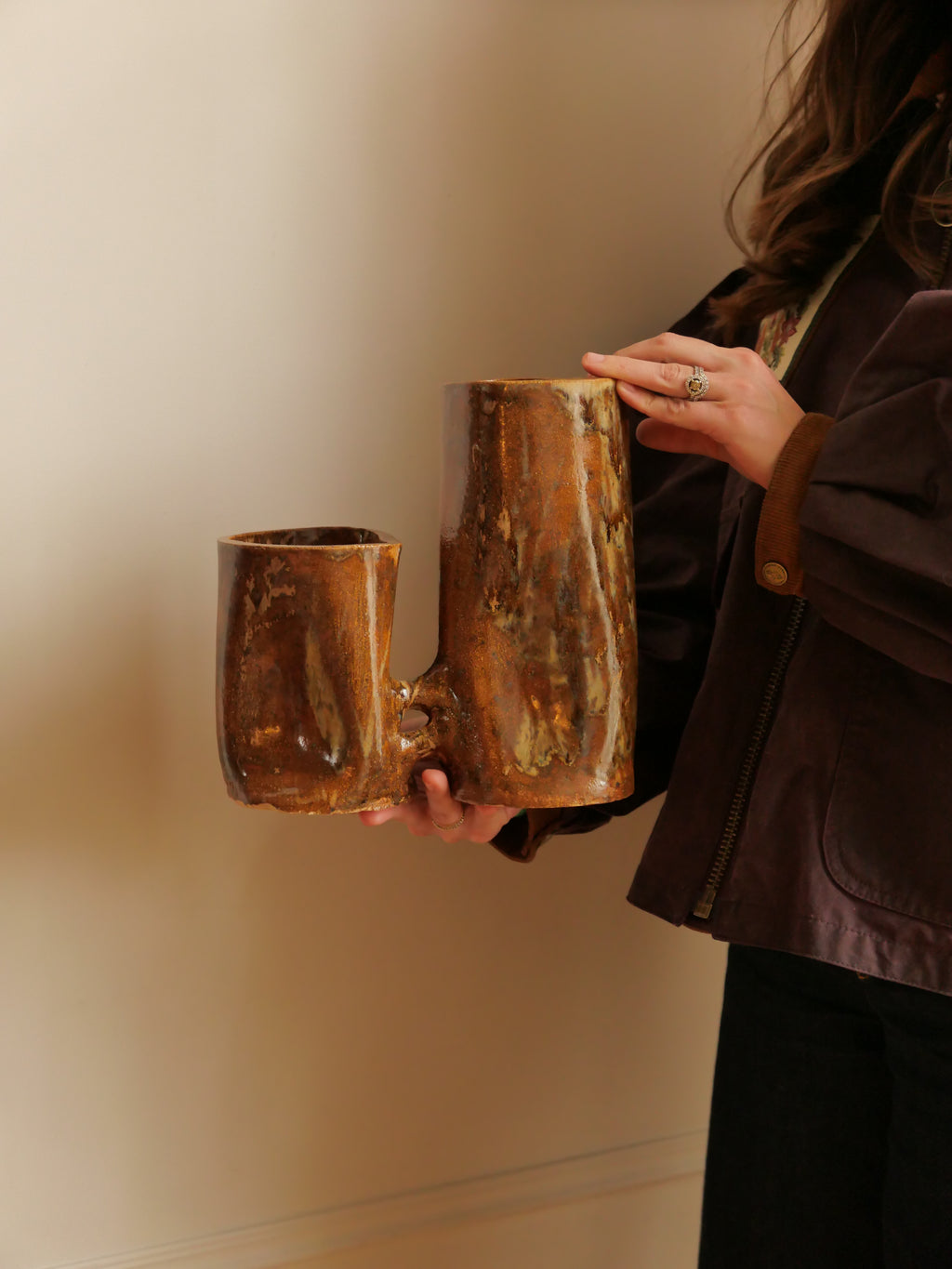 Les amoureux (émail chocolat avec effet)