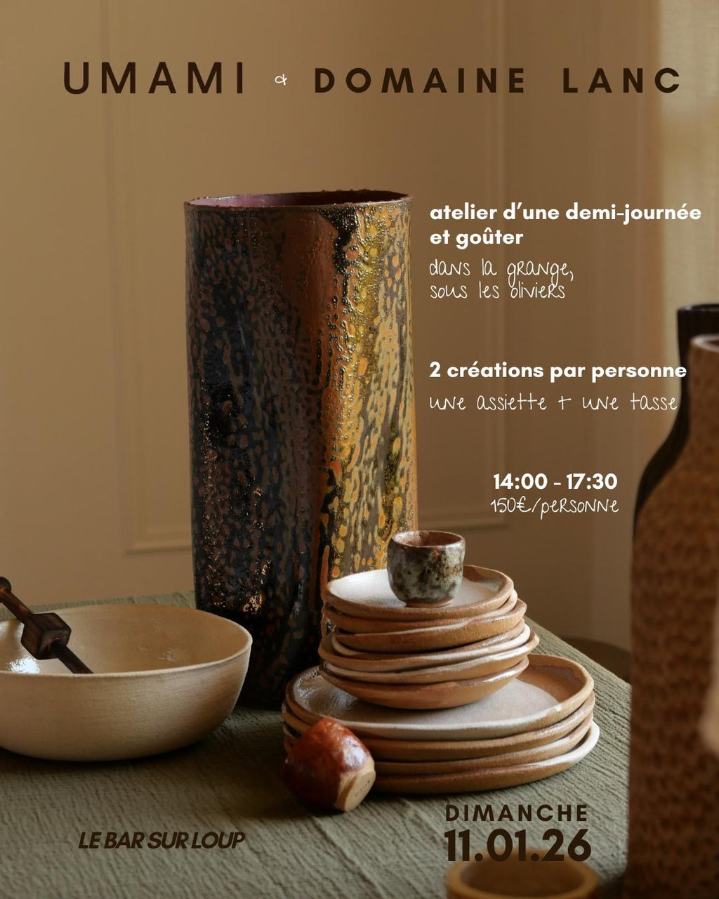 Goûter céramique au domaine Lanc